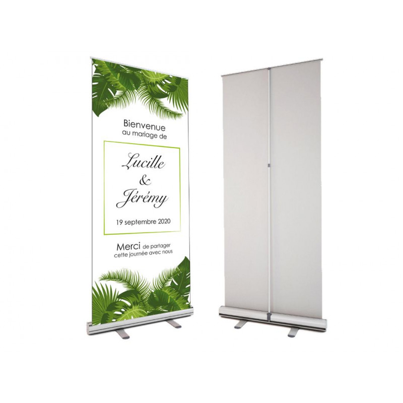 kakemono-personnalise-mariage-tropical