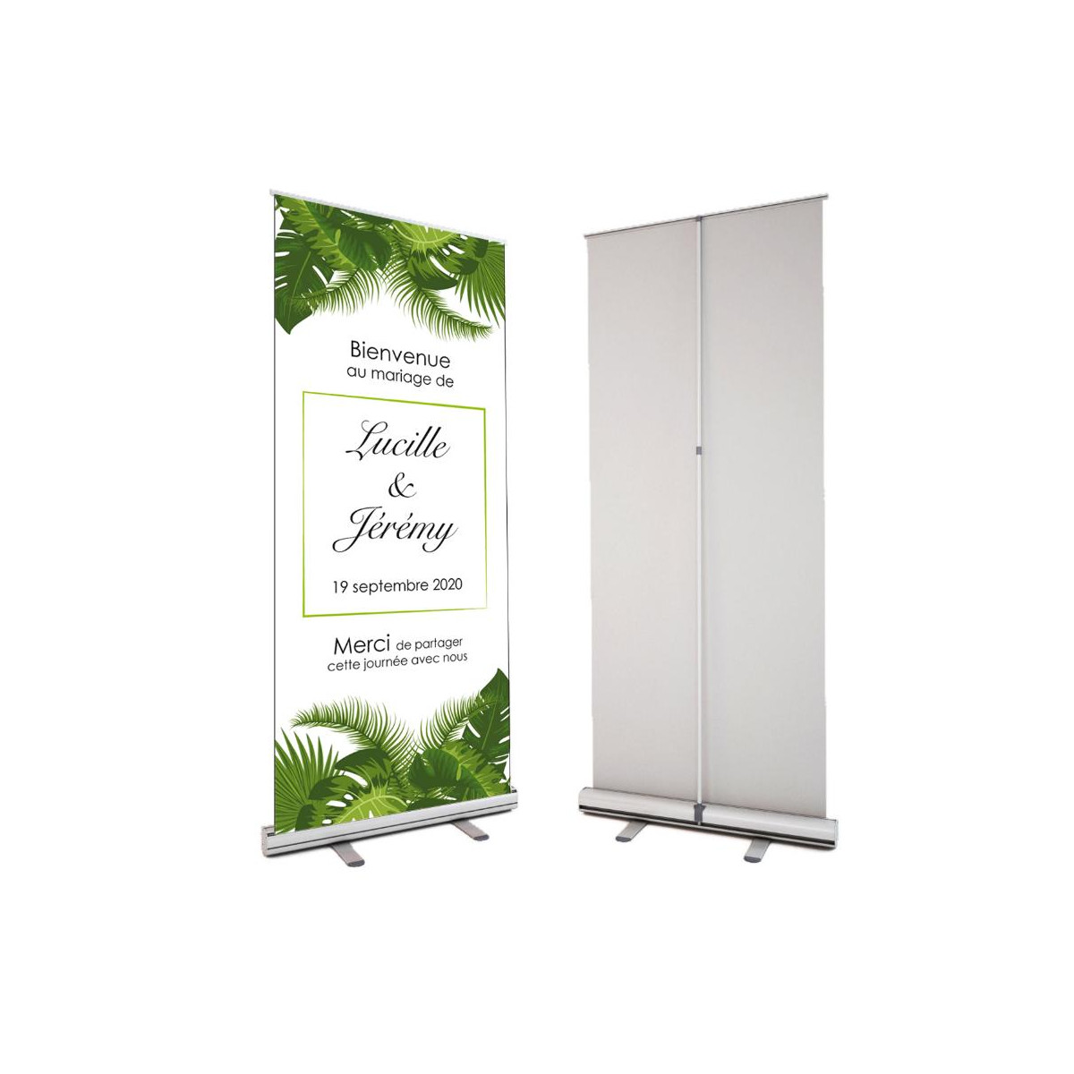 kakemono-personnalise-mariage-tropical