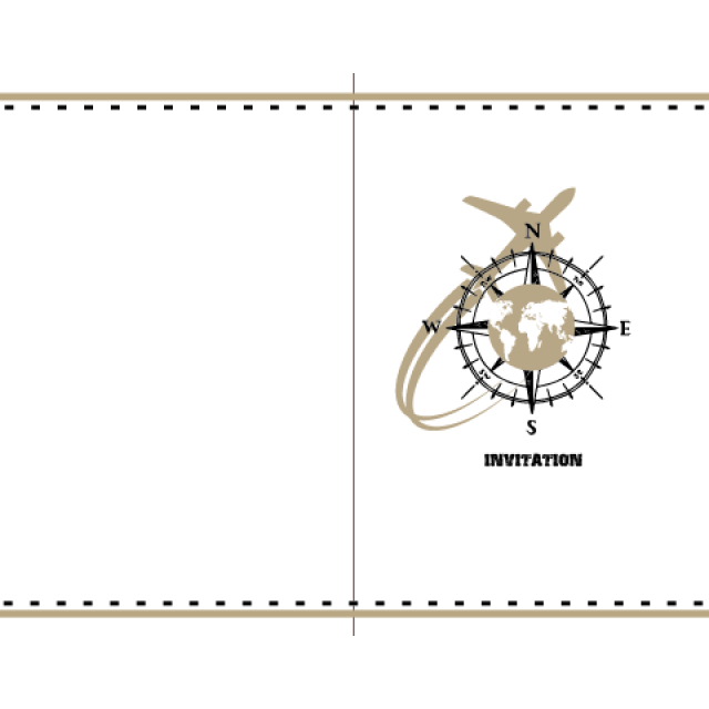 Invitation + enveloppe thème voyage