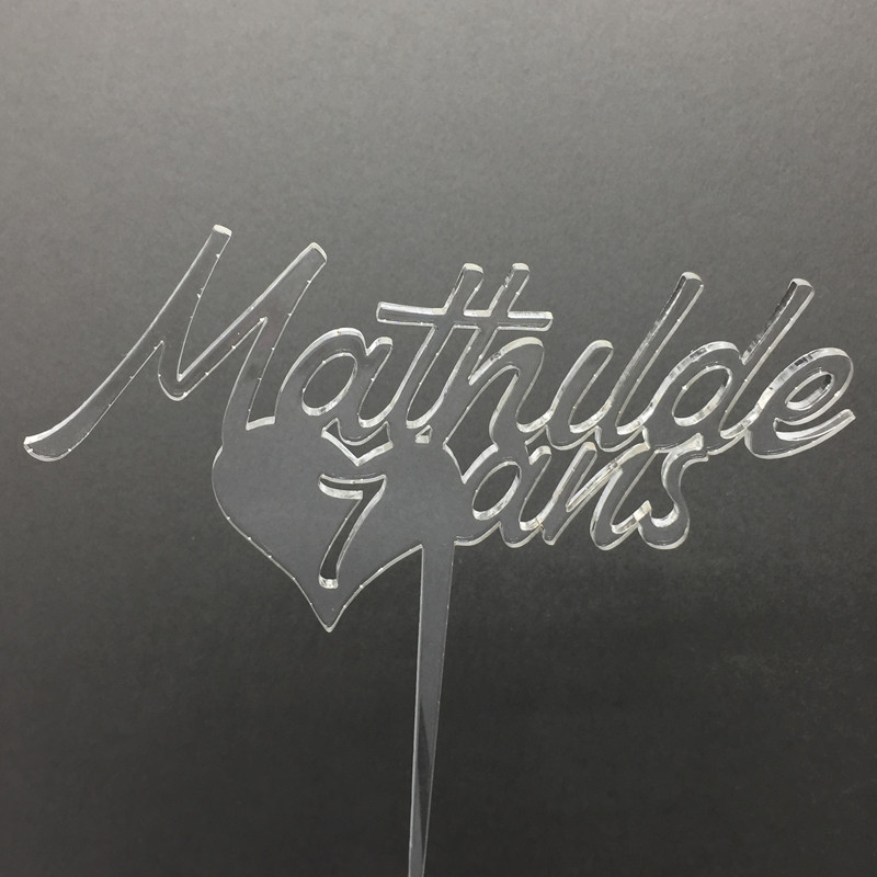 Cake Topper Personnalise En Plexi Coeur Cake Topper Personnalise En Plexi Coeur