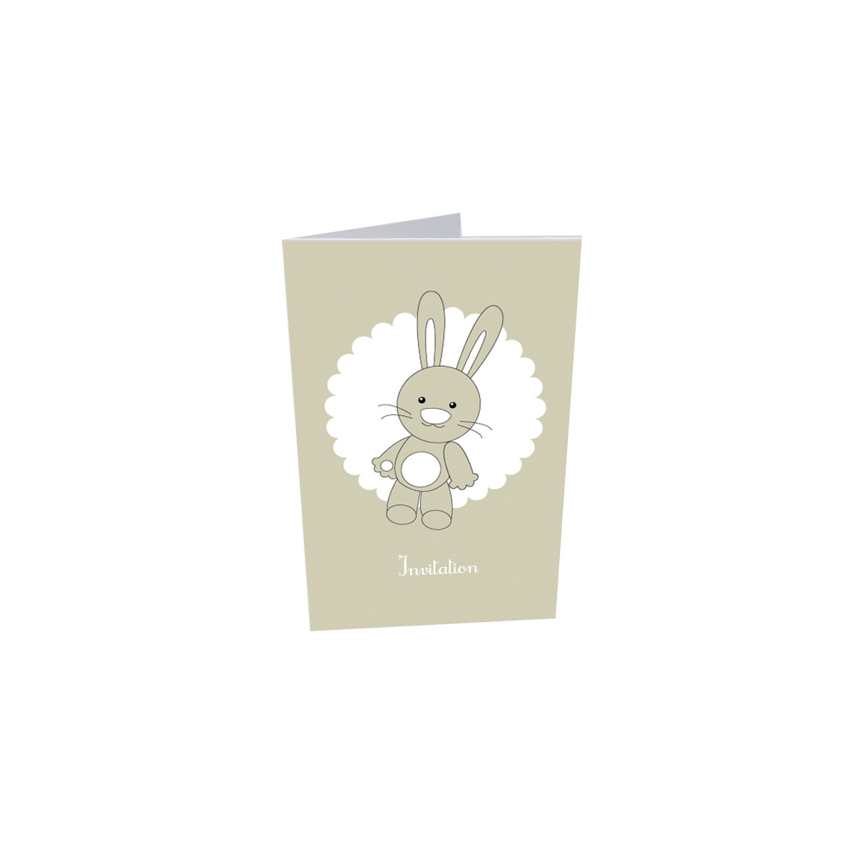 10 x Invitation + enveloppe lapin