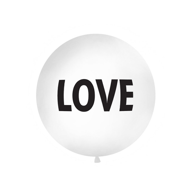 Ballon géant baudruche "Love" 1 mètre - Blanc