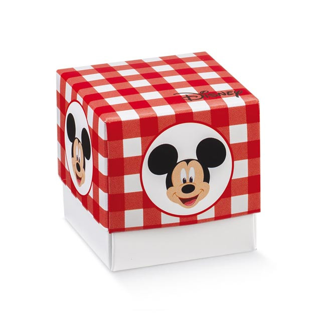 x1 Boite à dragées cube Mickey rouge