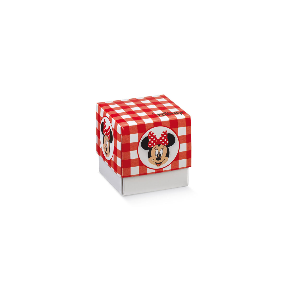 x1 Boite à dragées cube Minnie rouge
