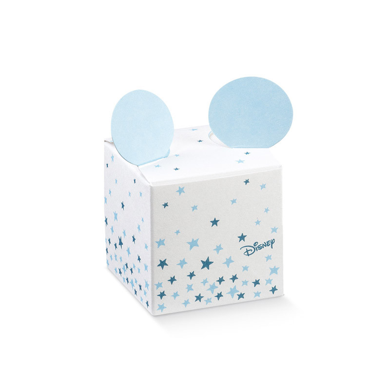 x1 Boite à dragées cube Mickey bleu