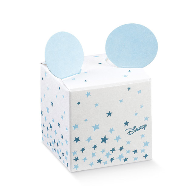 x1 Boite à dragées cube Mickey bleu