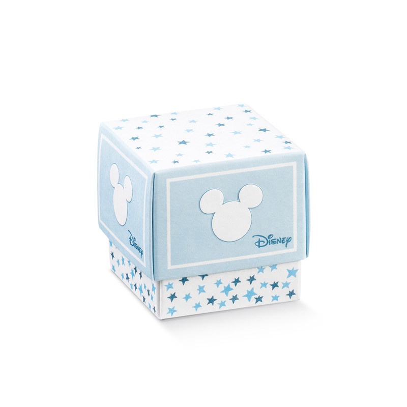 x1 Boite à dragées cube Mickey bleu