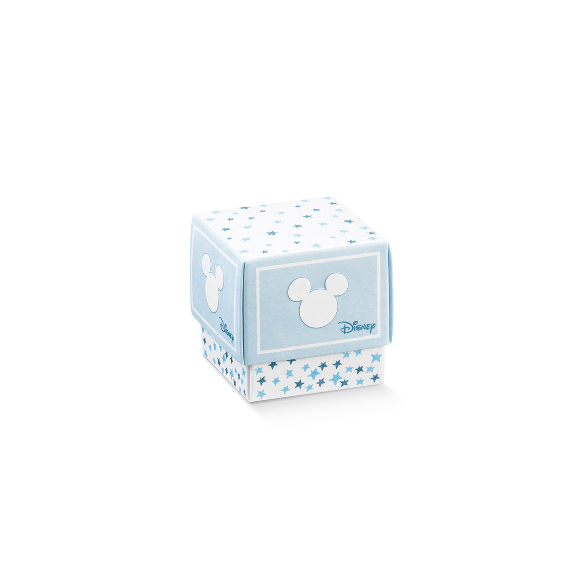 x1 Boite à dragées cube Mickey bleu