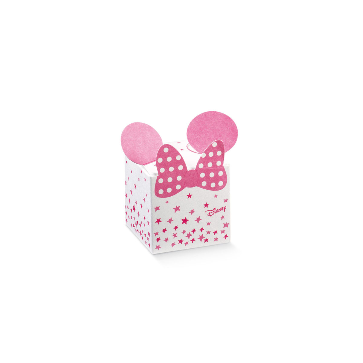 x1 Boite à dragées cube oreille Minnie rose