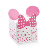 x1 Boite à dragées cube oreille Minnie rose