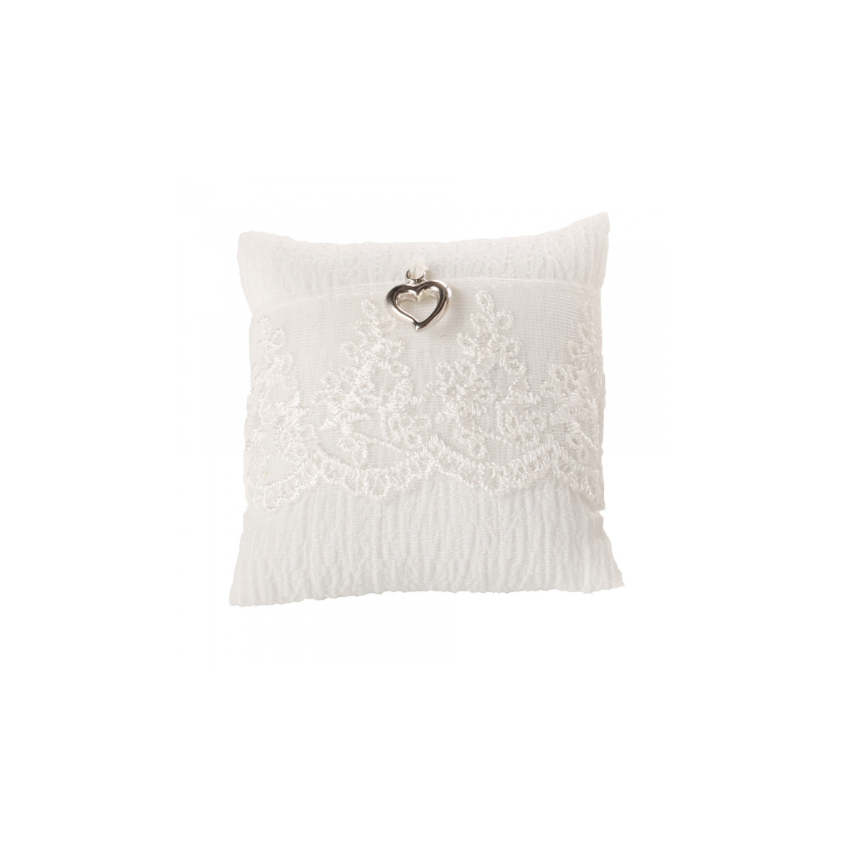 Coussin Alliances Lin et Dentelle Blanche