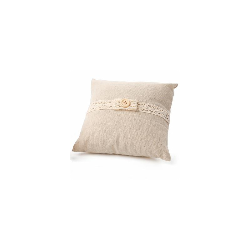 Coussin alliance jute et ruban