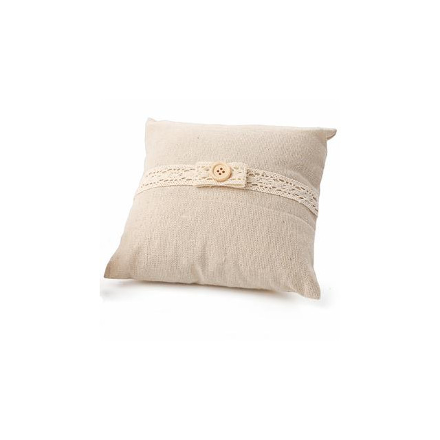 Coussin alliance jute et ruban