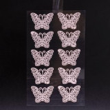 x10 Stickers papillon en dentelle rose