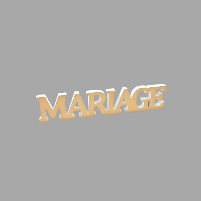 Décoration "Mariage" métalisée or