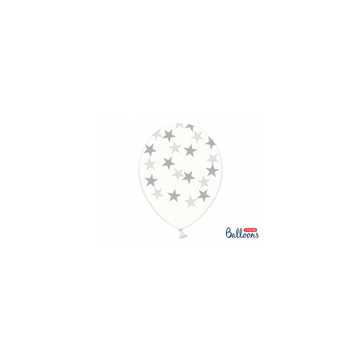 6 x Ballon de baudruche étoile argent
