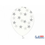 6 x Ballon de baudruche étoile argent