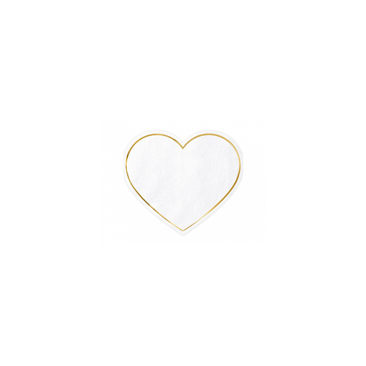 x20 Serviettes coeur blanche et or