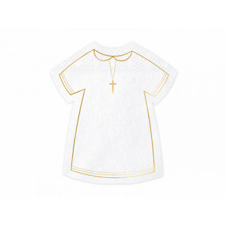 x20 Serviettes communion blanche et or