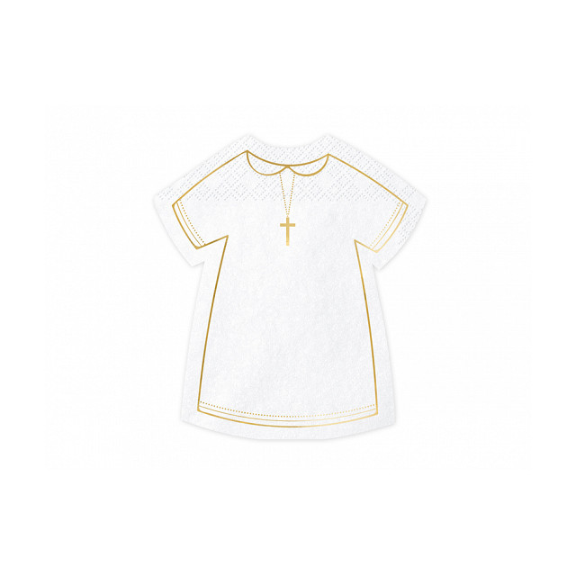 x20 Serviettes communion blanche et or