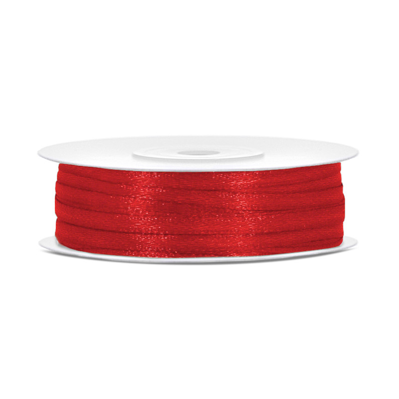 Ruban Satin Rouge 3mm - 50m