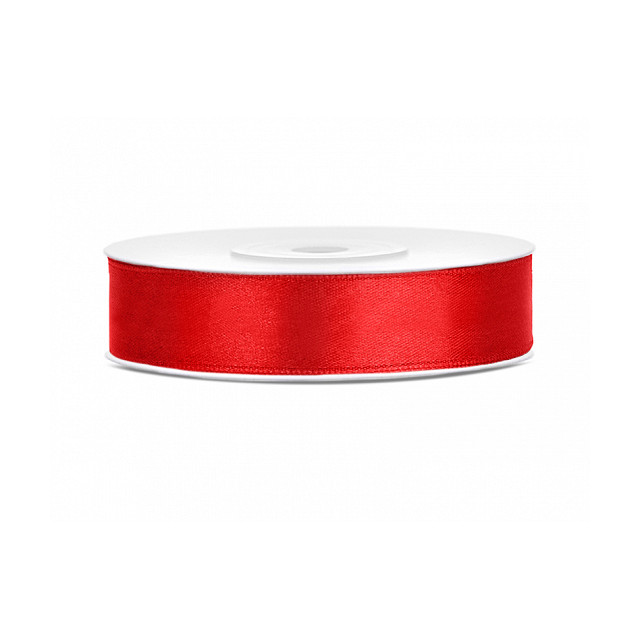 Ruban Satin rouge 12mm - 25m