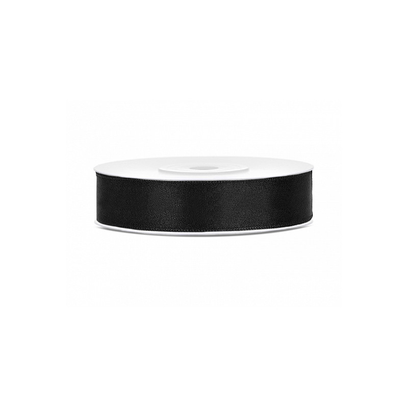 Ruban Satin noir 12mm - 25m