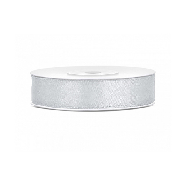 Ruban Satin argent 12mm - 25m