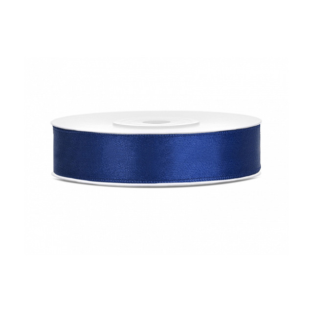 Ruban Satin bleu marine 12mm - 25m