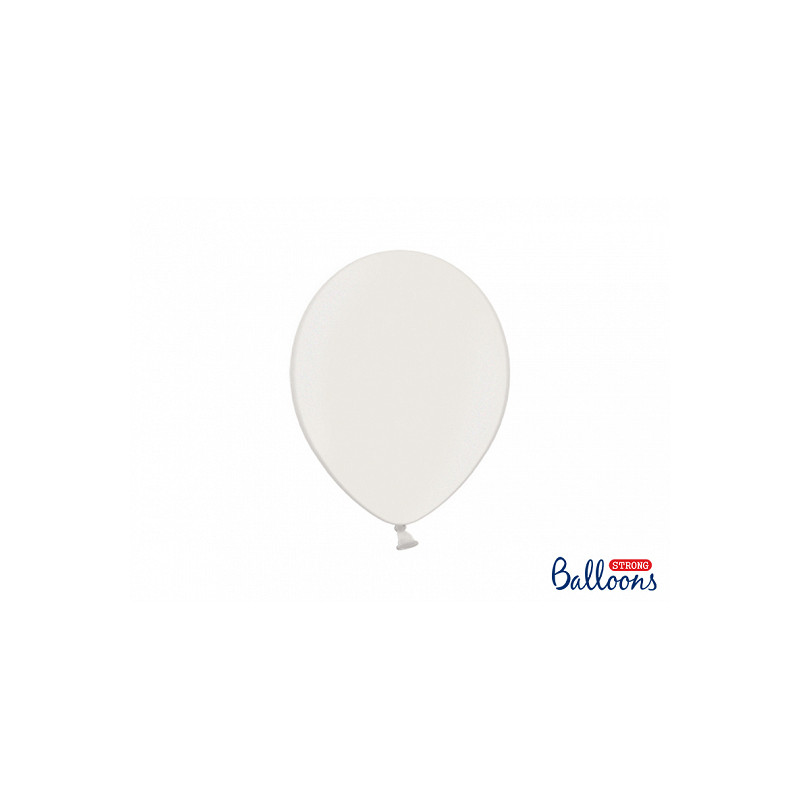 x10 Ballons metallic blanc