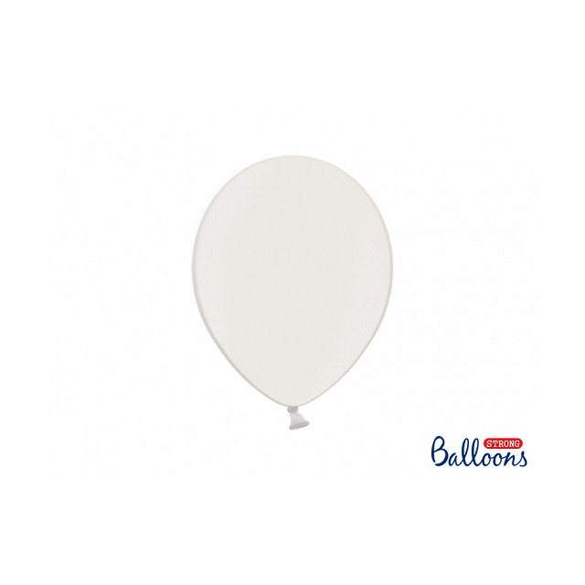 x10 Ballons metallic blanc