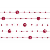 x5 Guirlandes perles rouge