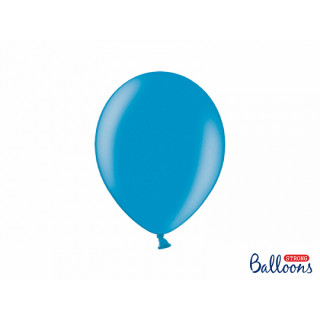 x10 Ballons metallic bleu