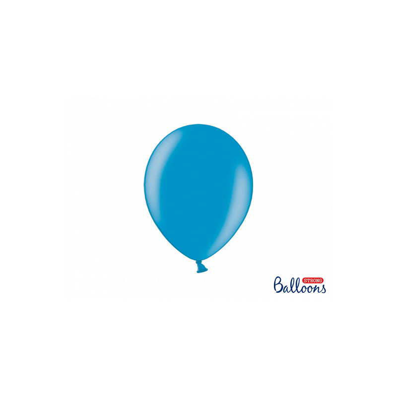 x10 Ballons metallic bleu