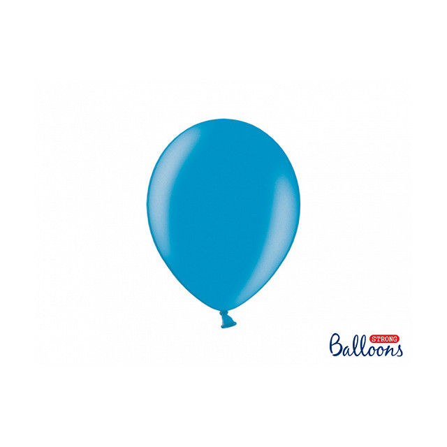 x10 Ballons metallic bleu