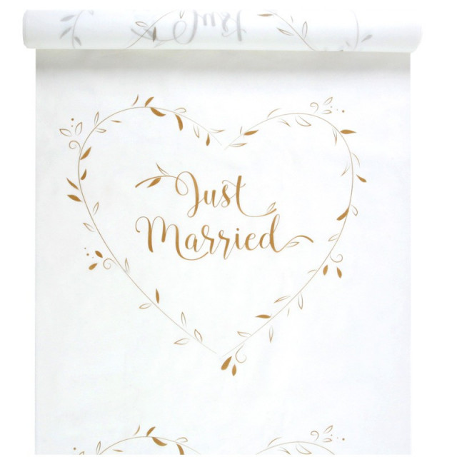 Tapis Eglise Just Married Blanc et or