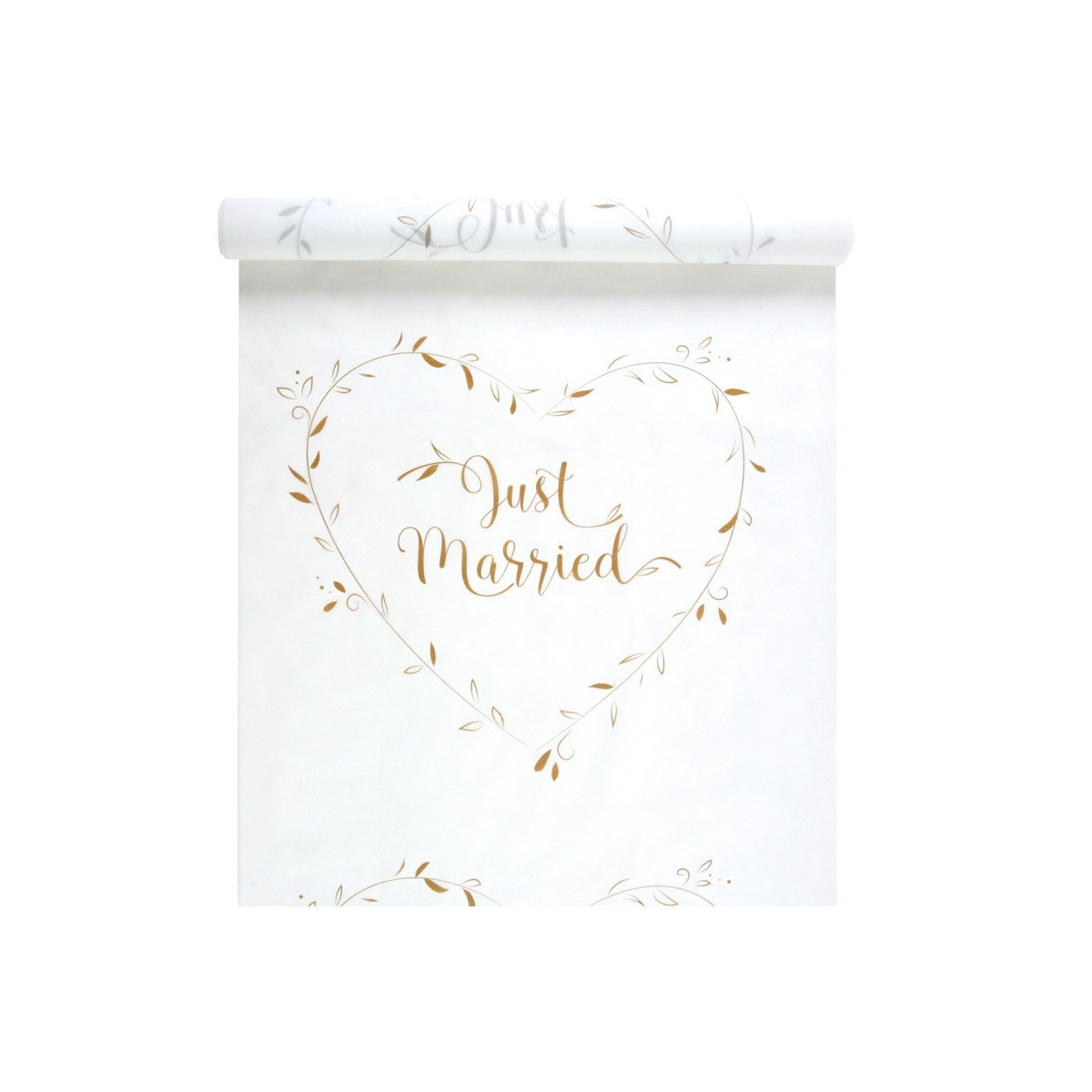 Tapis Eglise Just Married Blanc et or