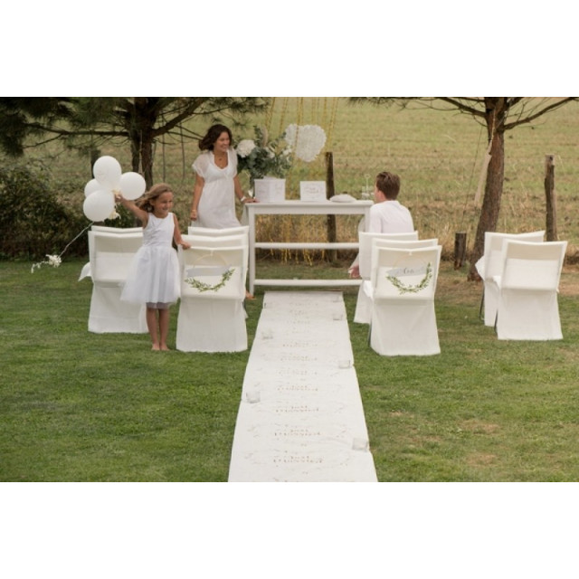 Tapis Eglise Just Married Blanc et or