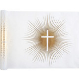 Chemin de Table croix communion blanc et or