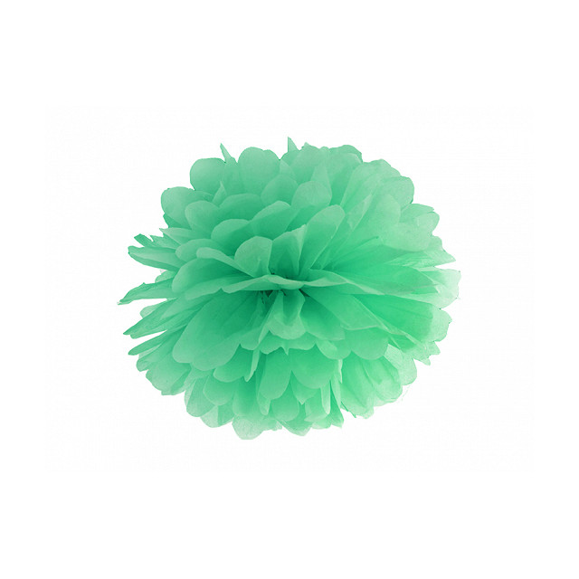 x1 Pompon papier menthe 35cm