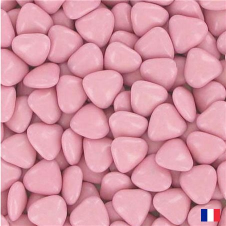 1kg Dragées coeur chocolat Rose