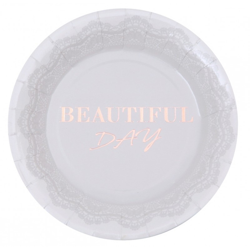 Assiette Beautiful Day lin et rose gold