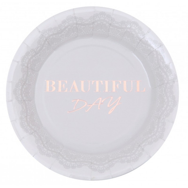 Assiette Beautiful Day lin et rose gold