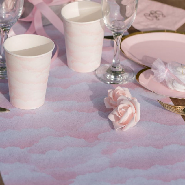 Chemin de table nuage rose