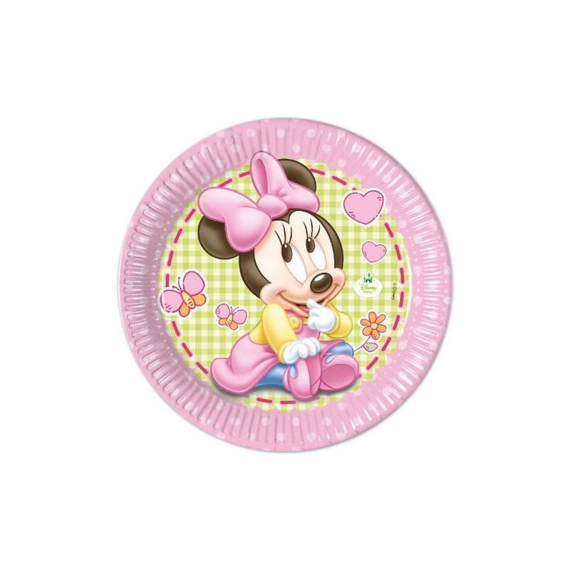 x8 Assiettes Baby Minnie