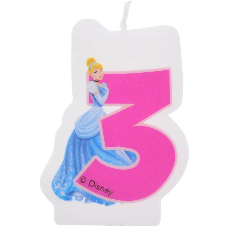 Bougie d'anniversaire Princesses Disney ™ Belle 6 x 7,3 cm