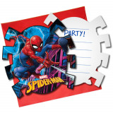 x6 Invitations + enveloppes Spiderman