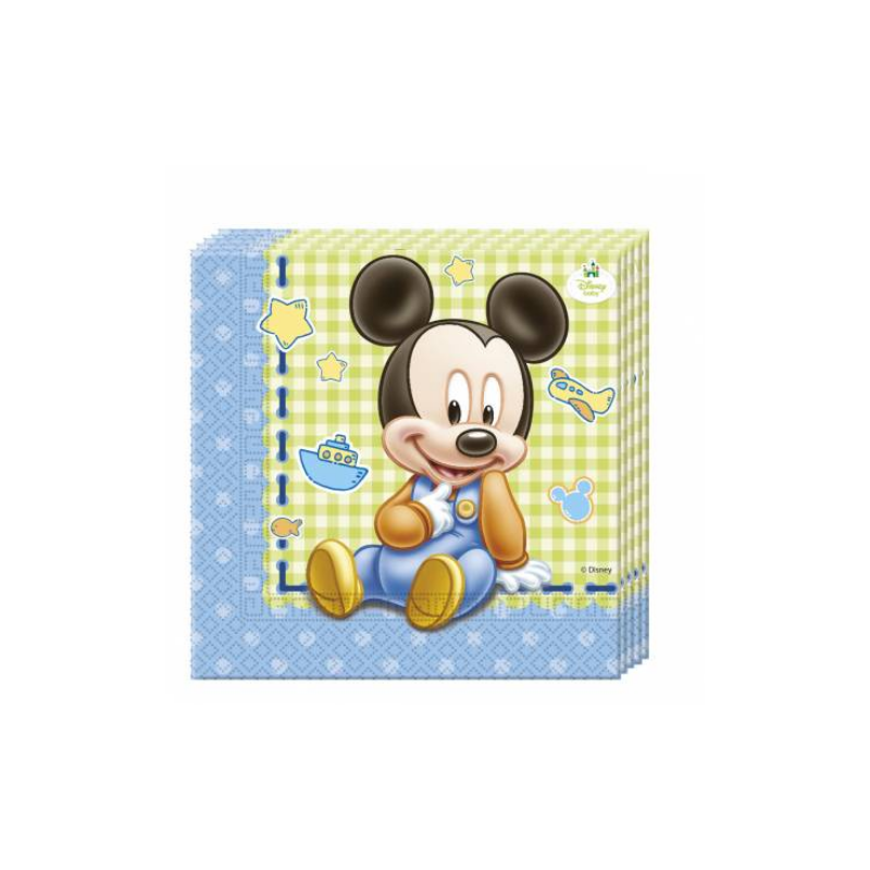 x20 Serviettes Baby Mickey