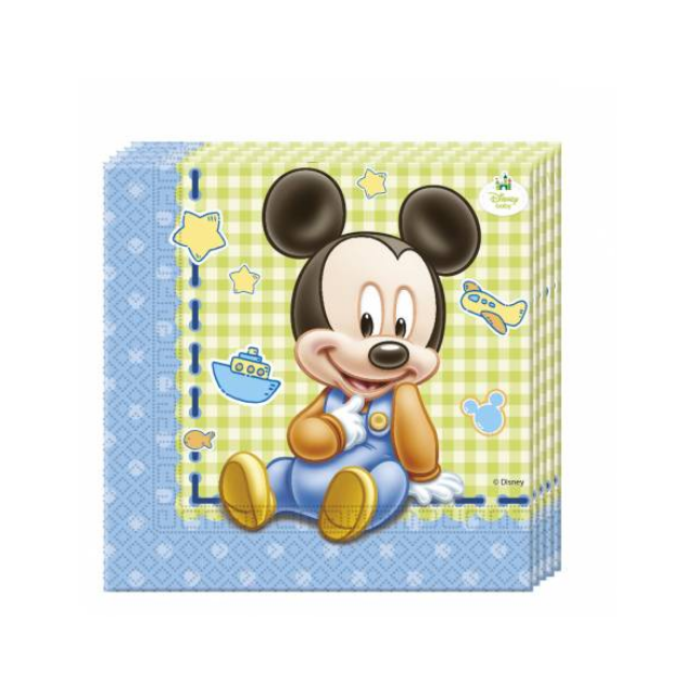 x20 Serviettes Baby Mickey