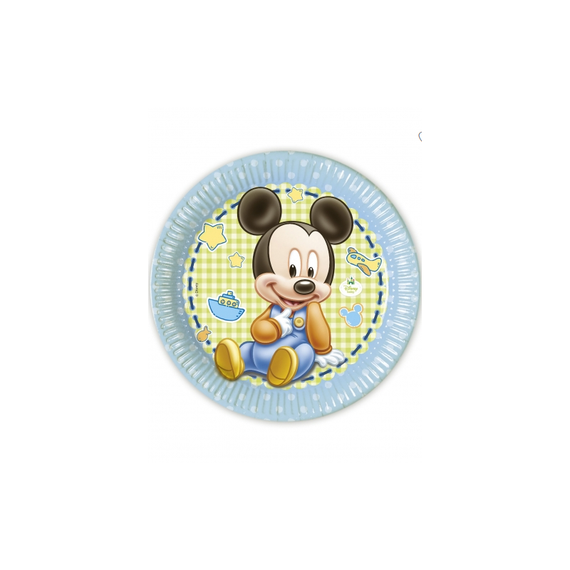 x8 Assiettes Baby Mickey